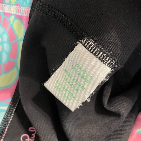 Lilly Pulitzer Vinyasa Fold Over Legging Pants Flare Black Women’s Small Yoga - Picture 12 of 14